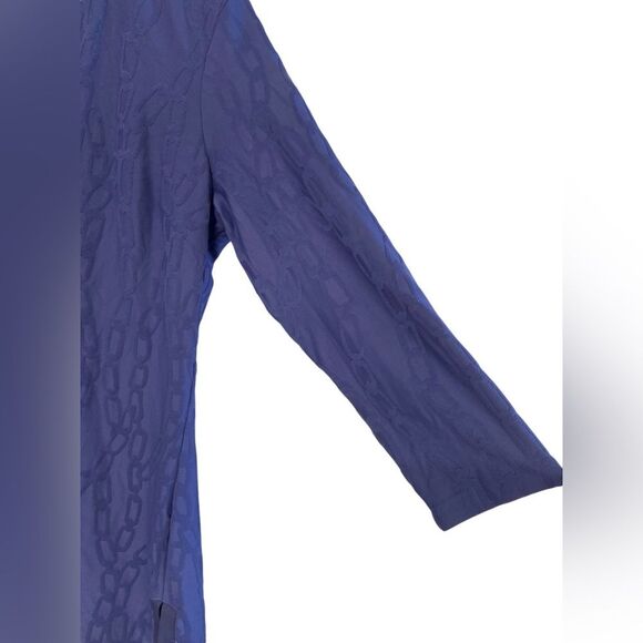 J. McLauglin Navy Blue Chain link Carly Catalina Cloth Top.  Size M - Picture 3 of 7